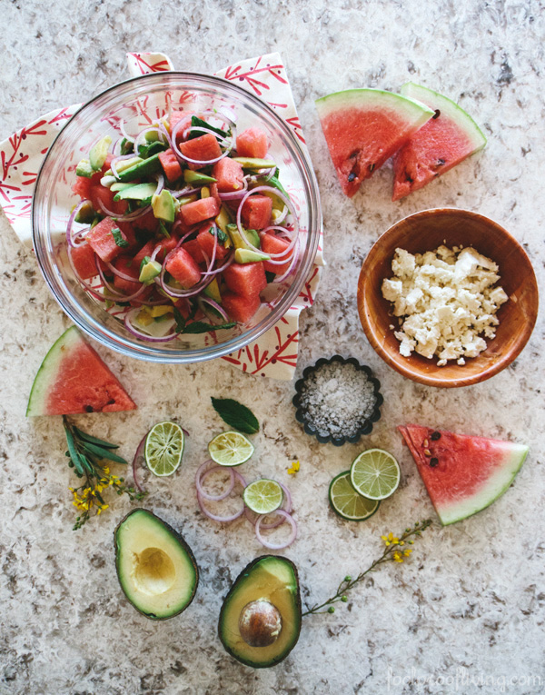 Foodie Love: Watermelon, Avocado, and Mint Salad with Feta